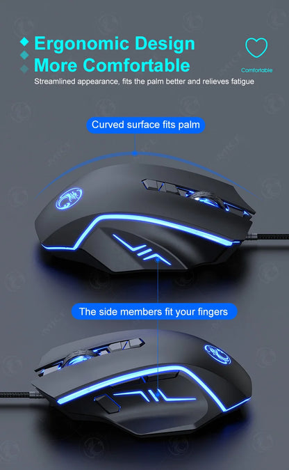 USB Wired Gaming Mouse RGB Backlit High Precision Optical Mouse, 8-Button 7200 DPI Gaming Mouse for PC, Laptop, Office & Home