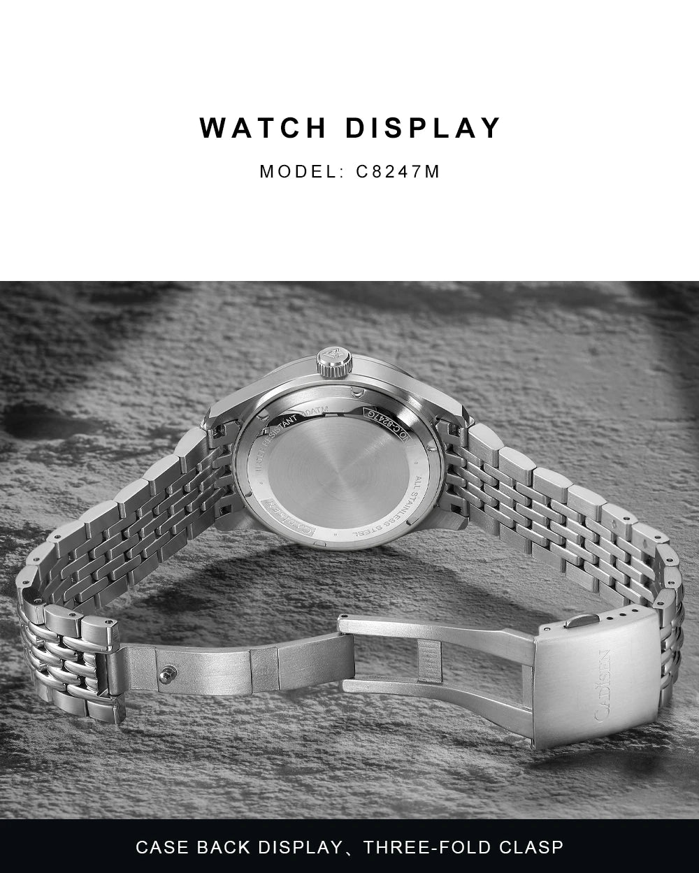 CADISEN 2026 Automatic Mechanical Men's Watch Blue Dial Business Casual 10ATM Waterproof Japan MIYOTA 8215 Movement Wristwatch
