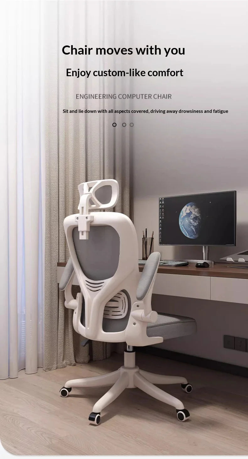 Ergonomic Office Chair with Adjustable Lumbar Support, Mesh High Back, Reclining Swivel Computer Desk Chair with Adjustable Armrests for Home Office & Gaming