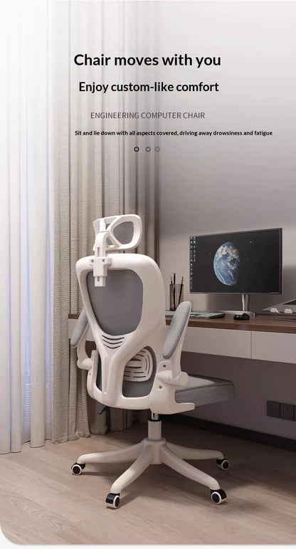 Ergonomic Office Chair with Adjustable Lumbar Support, Mesh High Back, Reclining Swivel Computer Desk Chair with Adjustable Armrests for Home Office & Gaming