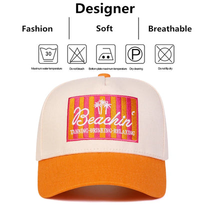 Unisex BEACHIN Letter Embroidery Baseball Caps Spring Autumn Outdoor Adjustable Casual Hats Sunscreen Hat Sports Cap