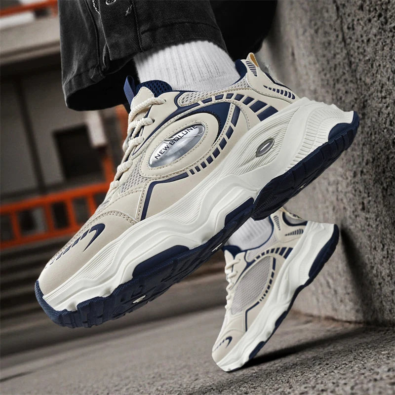 Mens Sports Shoes 2026 New Mesh Breathable Thick Sole Height Increasing Wear-resistant Daily Commuting Versatile Casual Sneakers