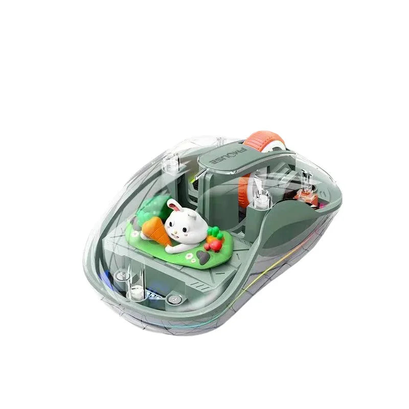 Lenovo Transparent Wireless Mouse Tri-Mode Bluetooth 2.4G Rechargeable RGB Breathing Light Mouse for Laptop PC Office