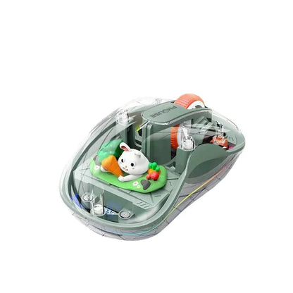 Lenovo Transparent Wireless Mouse Tri-Mode Bluetooth 2.4G Rechargeable RGB Breathing Light Mouse for Laptop PC Office
