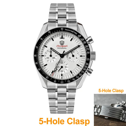 Watchdives WD1863 39mm VK63 Chronograph Watch Vintage Stainless Steel Sapphire OTF Clasp Waterproof Luminous Watches for Men