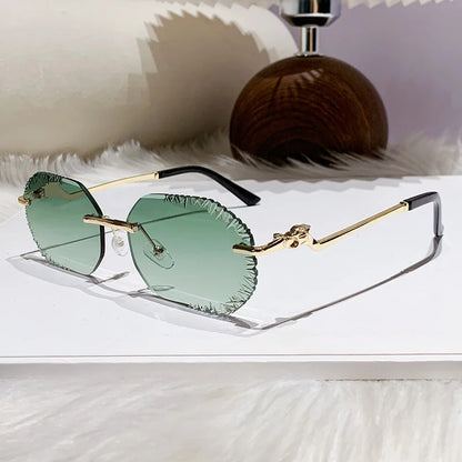 New Rimless Sunglasses Women Luxury Designer Brand Shades UV400 Vintage Metal Men Fashion Ladies Sun Glasses Frameless Shades
