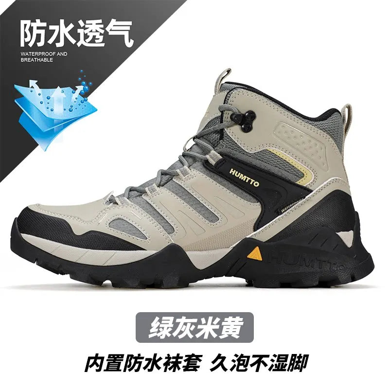HUMTTO Hiking shoes Men's waterproof hunting Boots Tactical Desert Combat Ankle trekking Boots Male Women warm Leather Sneakers