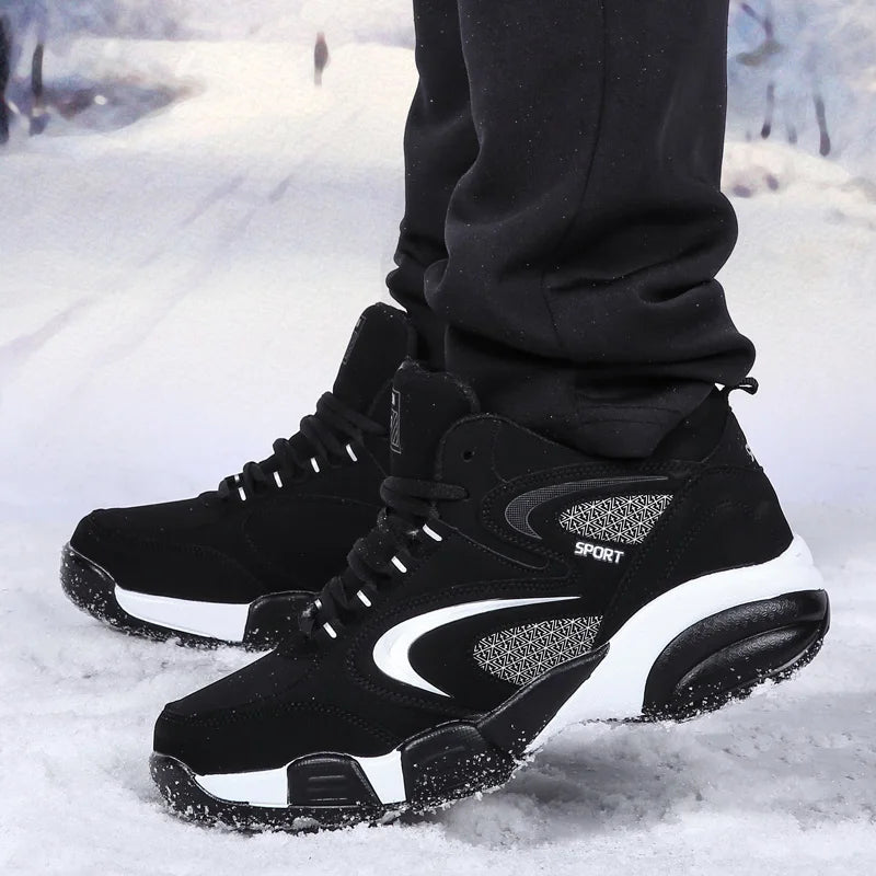Men's Snow Boots Winter Warm Couple Casual Sneakers Fashion Leather Outdoor Sport Running Tenis Men Non-slip Big Size 48 Trainer