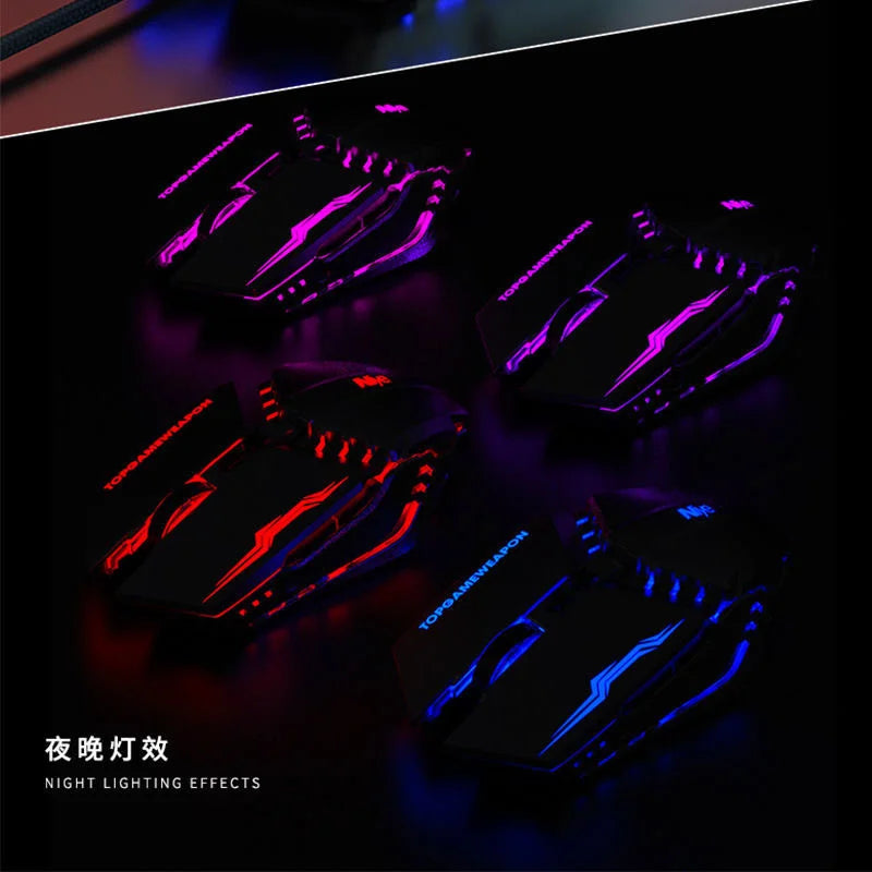 Mouse RGB dual-mode cablato e wireless 2.4G, mouse gaming ricaricabile silenzioso, mouse regolabile 3600 DPI per laptop