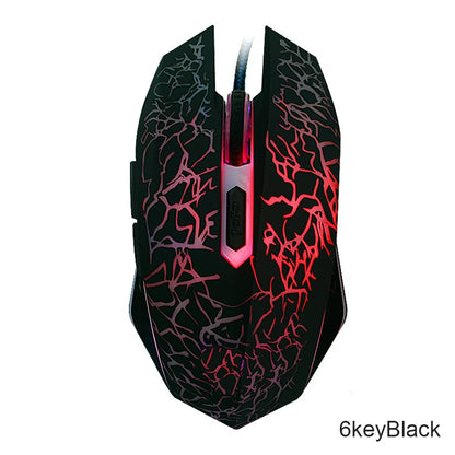 Ratón gaming con cable USB de 2400 DPI, ratón gaming profesional con retroiluminación LED, ratón ergonómico para PC, portátil y MacBook