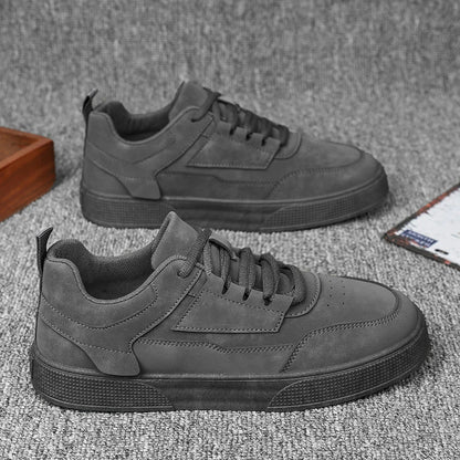 Men's Suede Casual Sneakers - Stylish Low-Top Lace-Up Shoes for Daily Wear & Street Fashion