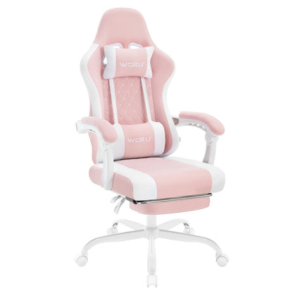 Cadeira de computador giratória WOLTU com função de massagem, cadeira de escritório ergonómica com almofada e apoio para os pés, cadeira gaming ajustável em altura