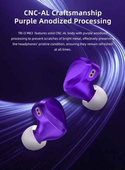 TRI I3 MK3 Hybrid In-Ear Earphones – 3rd Gen Planar BA DD HiFi Wired Earbuds High Resolution Audio