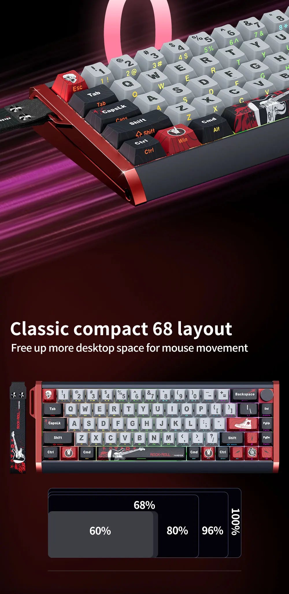 SKYLOONG GK61/GK68 HE Magnetic Keyboard Aluminum Case 8000hz RT0.01mm Rapid Trigger PBT Keycap RGB Backlit Wired Gaming Keyboard