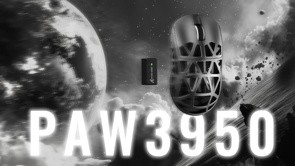 Ratón gaming ATTACK SHARK R2 de aleación de magnesio PAW3950, trimodo, 8000hz, 42000 DPI, ultraligero de 45g, microinterruptores de 100M clics