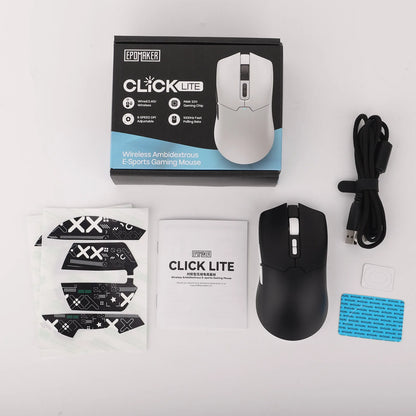Mouse da gaming EPOMAKER Click Lite cablato/BT/wireless 2.4GHz con sensore PAW3311, da 800 a 24000 DPI e batteria da 500mAh per PC/Mac/Linux