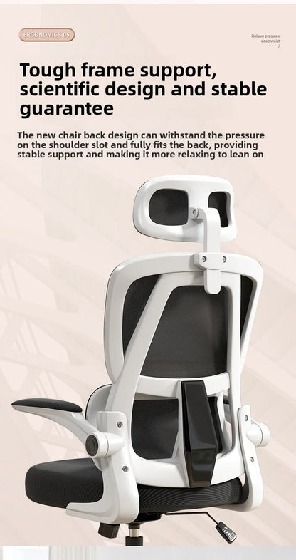 Ergonomic Home Office Chair with Back Support, Comfortable Desk Chair for Students, Rolling Study Chair with Armrests for Long Sitting