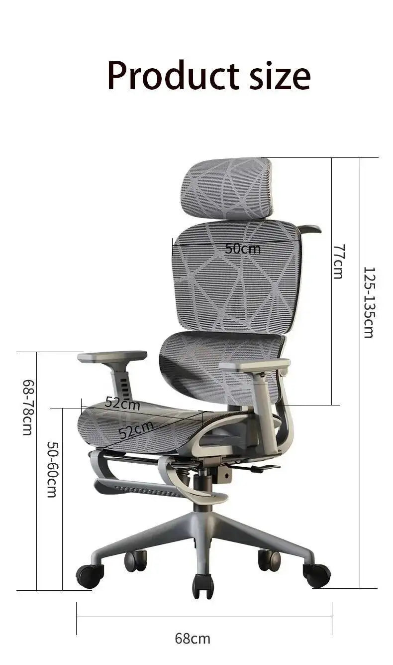 Ergonomic Office Chair with Adjustable Back Support, Mesh Computer Gaming Chair, Lumbar Support Office Chair, Swivel Rolling Desk Chair for Home & Office