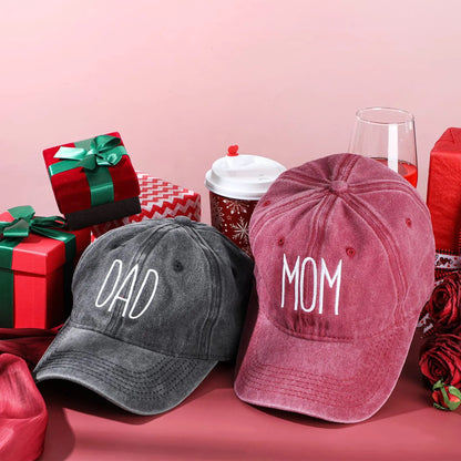 Mom and Dad Embroidered Baseball Hat Retro Sports Running Sunscreen Leisure Daily Versatile Travel Duck Tongue Hat