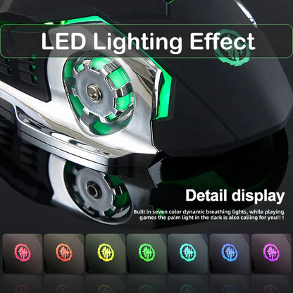 Ratón KEBIDUMEI de doble modo Bluetooth 5.2, ratón inalámbrico 2.4G, ratón gaming RGB recargable silencioso 3600 DPI para portátil