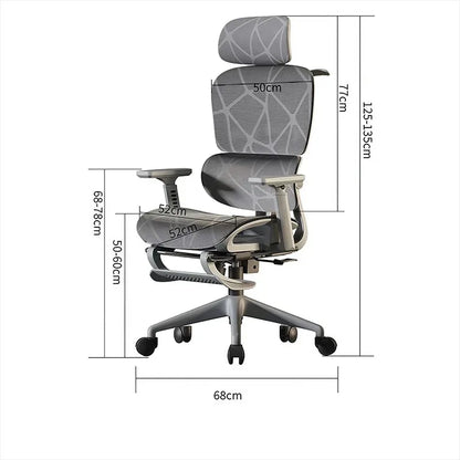 Ergonomic Office Chair Adjustable Recliner Gaming Computer Chair with Lumbar Support, 360° Swivel Wheels, Comfortable Executive Desk Chair