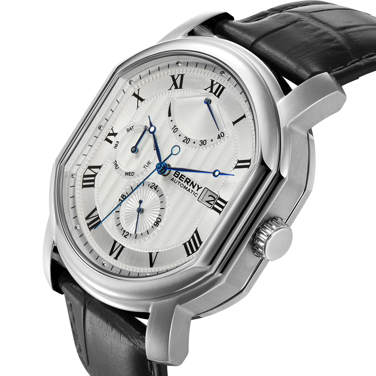 BERNY Men Mechanical Watch Top Accuracy Move Automatic Wristwatch Luxury Male Clock Sapphire Self-Winding Men's Watch Waterproof