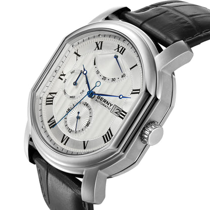 BERNY Men Mechanical Watch Top Accuracy Move Automatic Wristwatch Luxury Male Clock Sapphire Self-Winding Men's Watch Waterproof