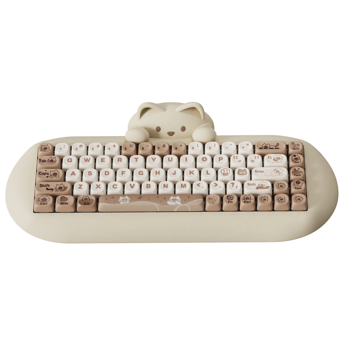 YUNZII C68 Wireless Gaming Keyboard, 65% Hot Swappable Mechanical Keyboard with RGB Backlit, Tri-Mode Bluetooth Gaming Keyboard, Cute Cat Ergonomic Keyboard