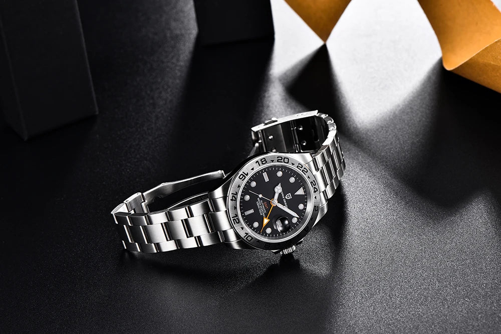 PAGANI DESIGN 2026 New Automatic Machinery Men's Watch GMT DG5833 Stainless Steel sapphire crystal 10Bar Waterproof reloj hombre