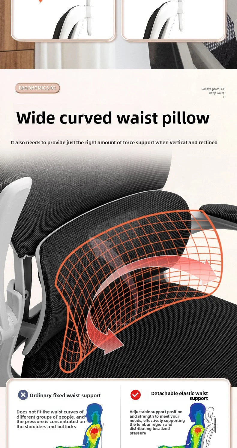 Ergonomic Home Office Chair with Back Support, Comfortable Desk Chair for Students, Rolling Study Chair with Armrests for Long Sitting