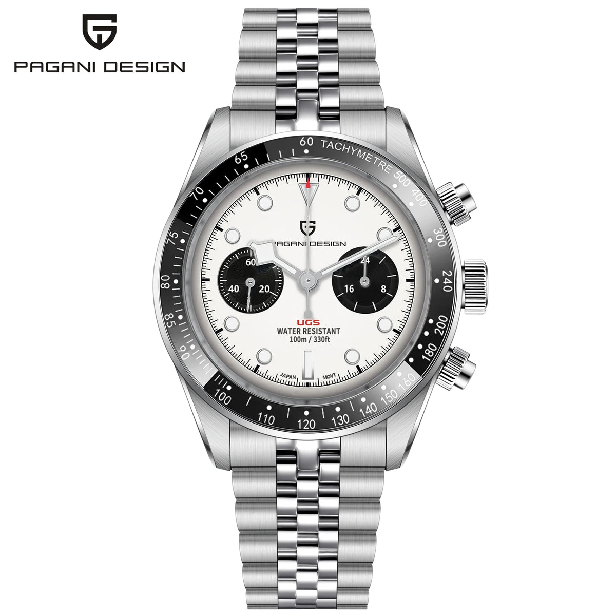 PAGANI DESIGN Men Watches 2026 New Pink BB Panda Dial Chronograph Fashion Luxury Quartz Watch For Men VK64 Movt Waterproof Watch