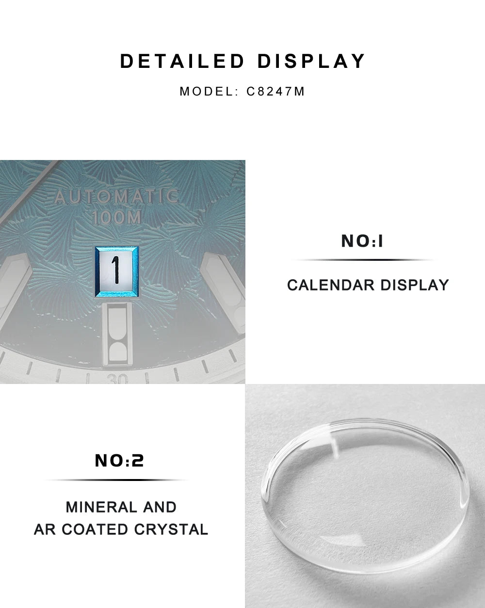 CADISEN 2026 Automatic Mechanical Men's Watch Blue Dial Business Casual 10ATM Waterproof Japan MIYOTA 8215 Movement Wristwatch