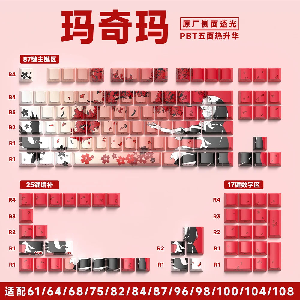 Machima Keycap PBT Cherry Side Engraved Translucent Keyboard Keychain Compatible with MX Switch Gaming Mechanical Keyboard