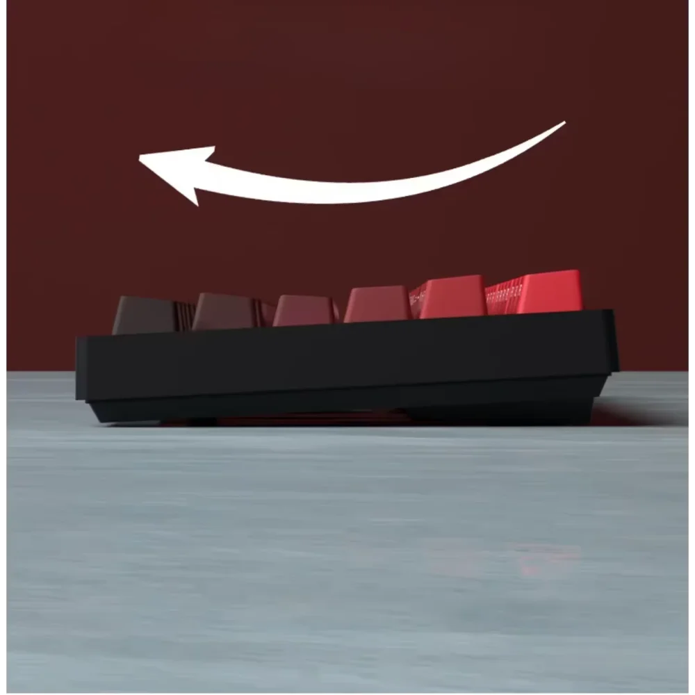 OEM PBT Side Engraved Keycaps for Mechanical Keyboard, 136-Key Red & Black Gradient Keycaps for MX Switch 60/64/84/98/108 Gaming Mechanical Keyboard