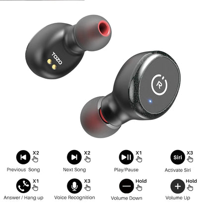 TOZO T10 Bluetooth 5.3 Earphones, Wireless Headphones, AI Enhanced Calling With Deep Bass, IPX8 Waterproof Earbuds, 45H Play
