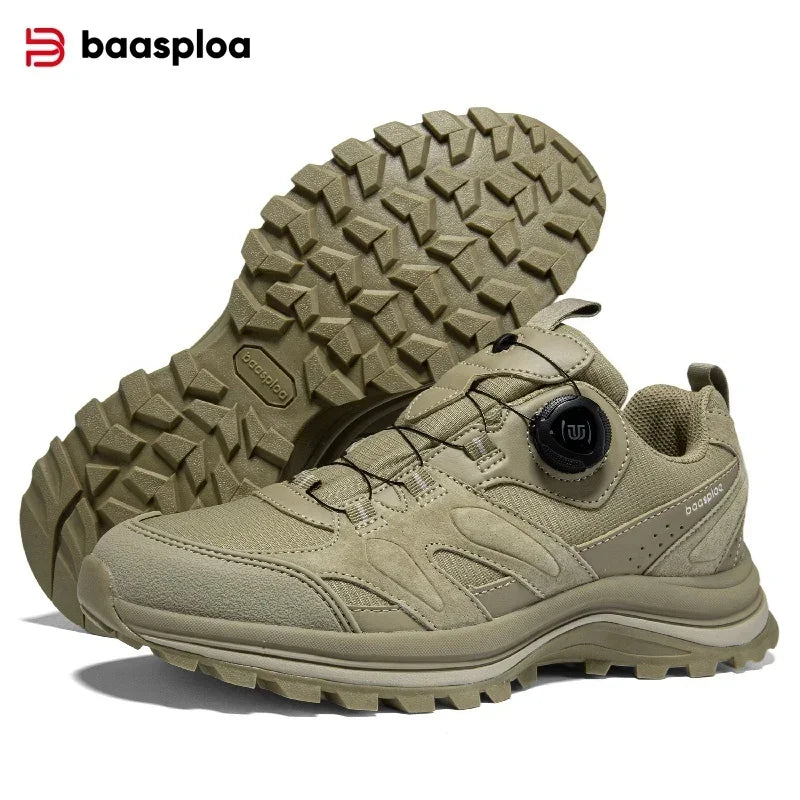 Baasploa Men Hiking Shoes Non-Slip Wear Resistant Outdoor Climbing Walking Shoes for Men Comfort Inner Cotton Outdoor Sneakers