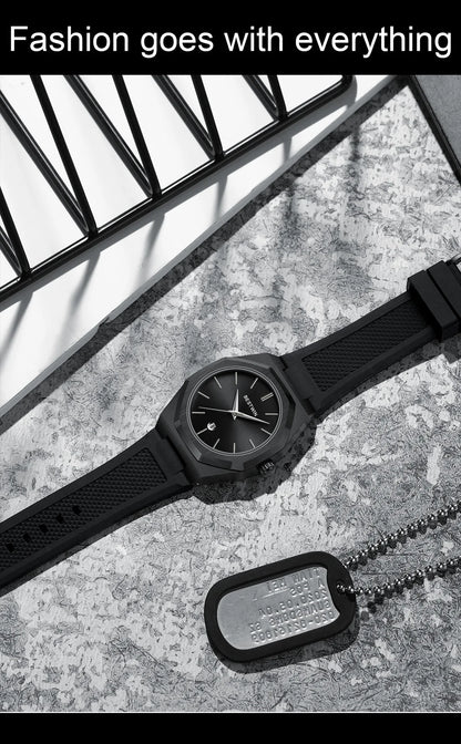 Men’s Luxury Sport Quartz Watch  Silicone Strap, Date Display & Waterproof Design