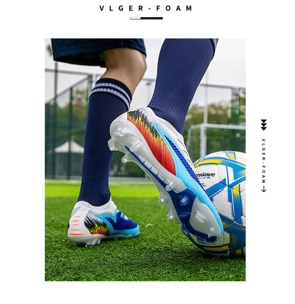 New Men Football Boots Shoes Soccer Match Training Soccer Shoes Non-Slip Cleats Long Spikes FG Ultralight Outdoor Drop Shipping