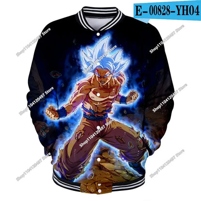 New Japanese Anime Dragon Ball Z Varsity Jacket Autumn Casual Sweatshirt Hoodie Coat Jacket Brand Baseball Jacket