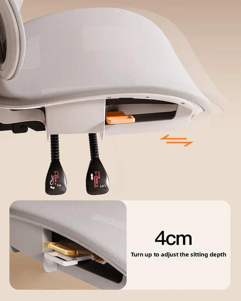 Ergonomic Office Chair with Floating Wing Lumbar Support, Adjustable Height Mesh Computer Chair, Swivel Rolling Office Chair for Home, Gaming & Office