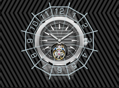 Raymondoya Men Flying Tourbillon Movement Mechanical Automatic Luxury Watches Wristwatches Skeleton Watch Brand For Man Sapphire
