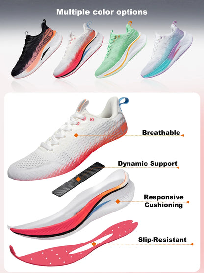 Baasploa Women Carbon Plate Running Shoes Outdoor Professional Cushioning Jogging Sneakers Female Casual Breathable Sports Shoes