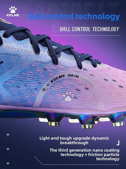 KELME FG Professional Soccer Shoes with Long Nails Natural Grass Professional Match Football Boots Indoor Anti Slip Soccer shoes