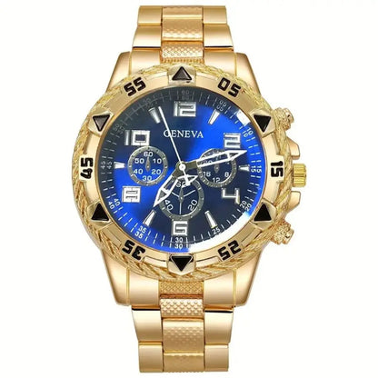 Men’s Luxury Stainless Steel Quartz Watch  Large Dial Business & Casual Wristwatch