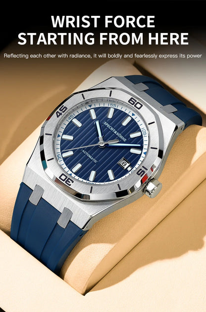 Specht & Sohne New 40mm Men Automatic Mechanical Watches Men Luxury Stainless Steel Watch Rubber Relogio Masculino Waterproof