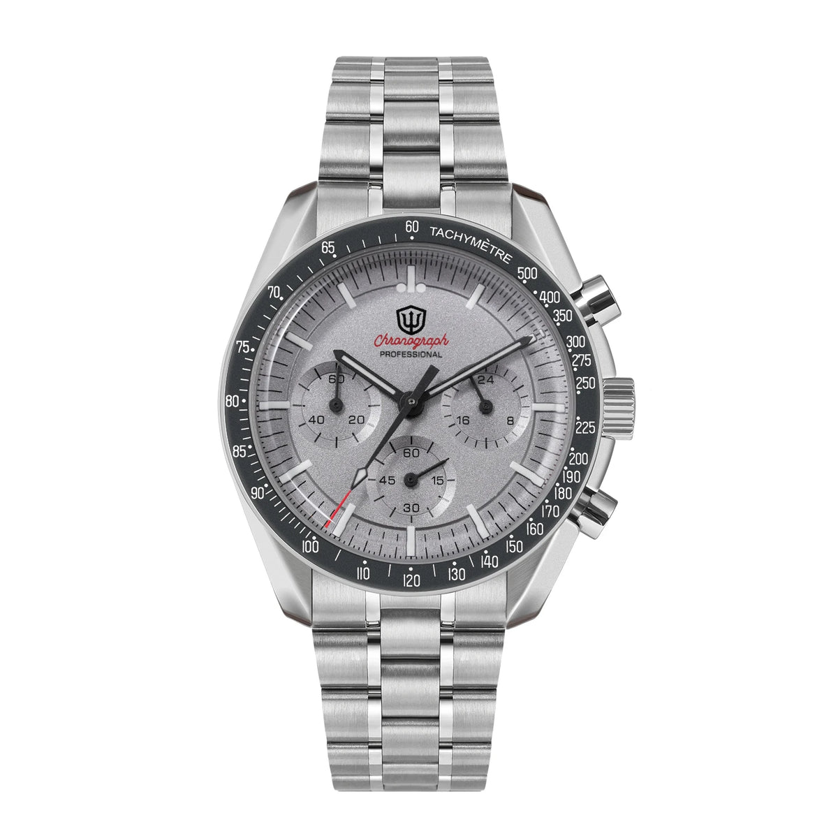 Watchdives WD1863 39mm VK63 Chronograph Watch Vintage Stainless Steel Sapphire OTF Clasp Waterproof Luminous Watches for Men