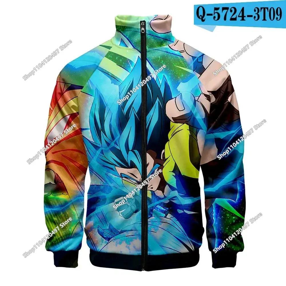 Produit gaming premium Fraquane, Anime Goku Dragon Ball Jacket Men Women Harajuku Hip Hop Japanese Zip Up Hoodies Goku Clothes Stand Collar Sweatshirt