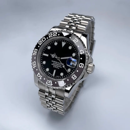 YM Style 40mm Men’s Automatic Watch Sapphire Crystal, Luminous Dial & Rotating Bezel with Jubilee Bracelet