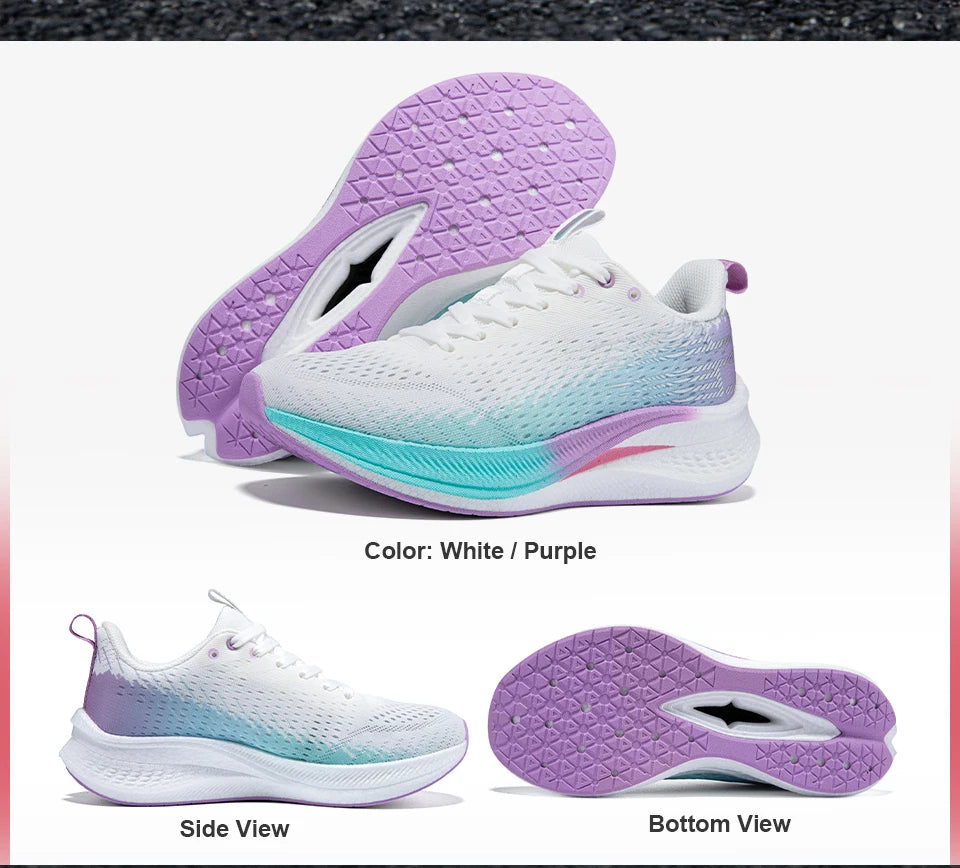 Baasploa Women Carbon Plate Running Shoes Outdoor Professional Cushioning Jogging Sneakers Female Casual Breathable Sports Shoes