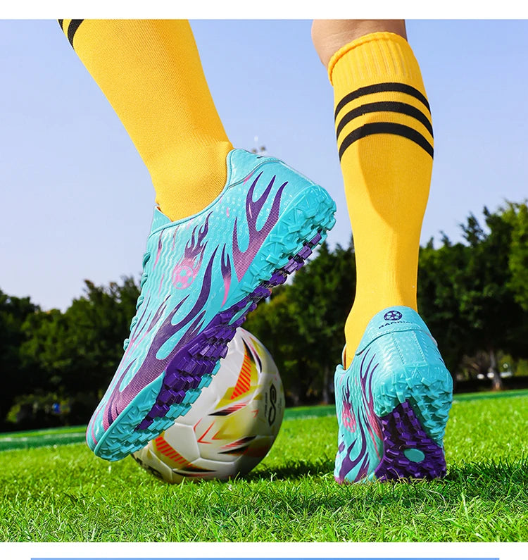 Kids Professional Football Boots Men Soccer Shoes Low-top Ankle Support Sports Youth Match Training Football Non-slip Durable
